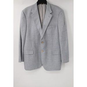 Brooks brothers sport coat men's 45R two button silk linen cotton light blue